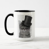 Grijze katje met bovenste hak mok (Links)