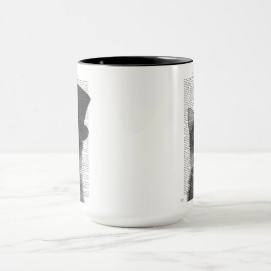 Grijze katje met bovenste hak mok (Midden)