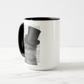 Grijze katje met bovenste hak mok (Voorkant links)