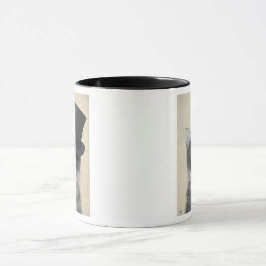 Grijze katje met bovenste hak mok (Midden)