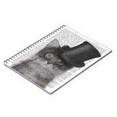 Grijze katje met bovenste hak notitieboek (Linkerzijde)