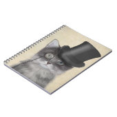 Grijze katje met bovenste hak notitieboek (Linkerzijde)