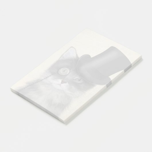 Grijze katje met bovenste hak post-it® notes (Schuin)