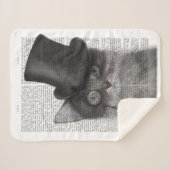 Grijze katje met bovenste hak sherpa deken (Voorkant (horizontaal))