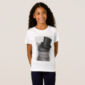 Grijze katje met bovenste hak t-shirt (Voorkant volledig)