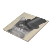 Grijze katje met bovenste hak tegeltje (Zijkant)