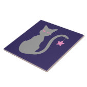 Grijze katkeramische tegel tegeltje (Zijkant)