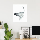 Grijze katten met witte poster (Thuiskantoor)