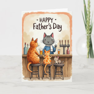 Grijze Katten Vaderdag Kaart