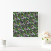 Grijze Katten Wandklok (Huis)
