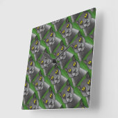 Grijze Katten Wandklok (Hoek)