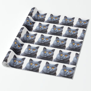 Grijze kattengele ogen cadeaupapier