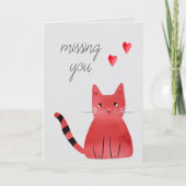 Grijze kattenharten die je missen kaart (Voorkant)