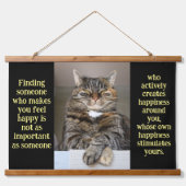 Grijze kattenkat kijkt naar je Tapestry Hangend Wandkleed (Voorkant)