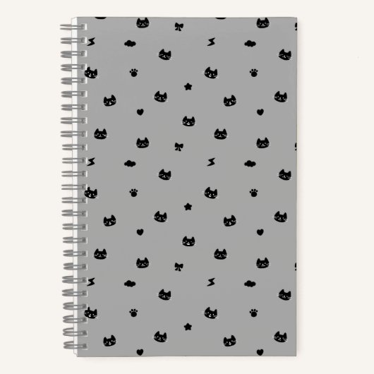Grijze Kattenkrabbel Notitieboek (Voorkant)