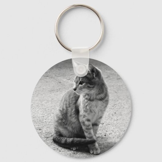 Grijze kattenSleutelhanger Sleutelhanger (Voorkant)