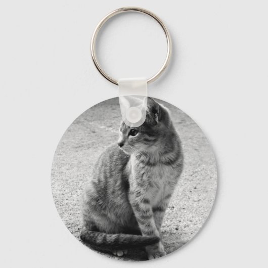 Grijze kattenSleutelhanger Sleutelhanger (Voorkant)