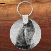 Grijze kattenSleutelhanger Sleutelhanger (Voorkant)