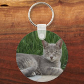Grijze kattenSleutelhanger Sleutelhanger (Voorkant)