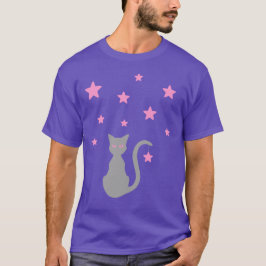 Grijze kattenstars T-Shirt