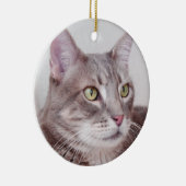 Grijze kattenversiering keramisch ornament (Rechts)