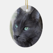 Grijze kattenversiering keramisch ornament (Rechts)