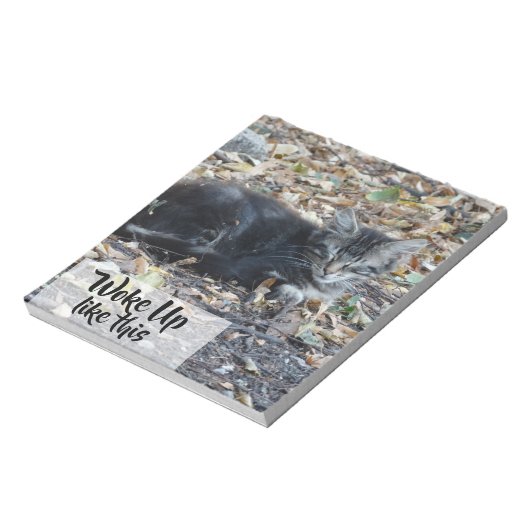 Grijze kattepapier Aangepaste tekst Notitieblok (Linkerzijde)