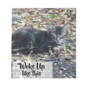 Grijze kattepapier Aangepaste tekst Notitieblok (Voorkant)