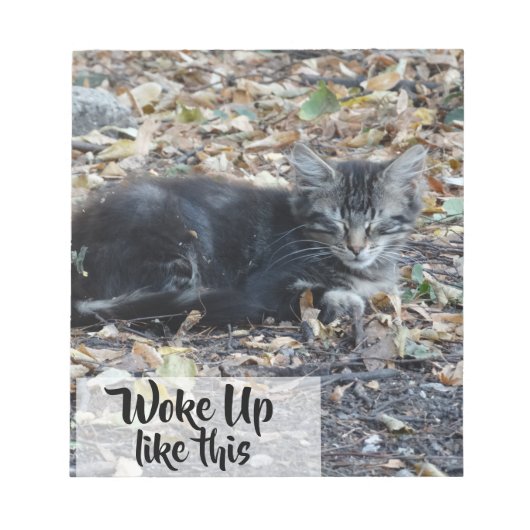 Grijze kattepapier Aangepaste tekst Notitieblok (Voorkant)