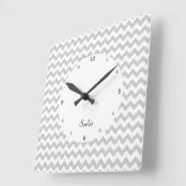 Grijze kazen op witte wandklok (Hoek)