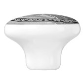 Grijze Keltische Cirkel  Marmer Keramische Knop (Zijkant)