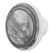 Grijze Keltische Cirkel  Marmer Keramische Knop (Rechts)