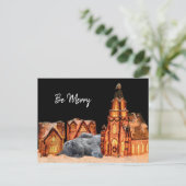 Grijze kerst briefkaart (Staand voorkant)