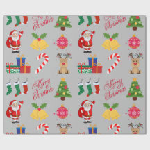 Grijze Kerst Iconen Wrapping Papier