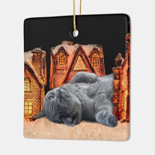 Grijze kerst keramisch ornament (Links)