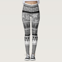 Grijze Kerst Leggings