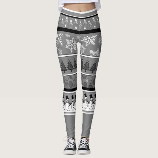 Grijze Kerst Leggings (Voorkant)