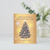 Grijze kerstboom en beige kerstboom feestdagenkaart (Staand voorkant)