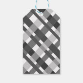 Grijze kerstkerst met Paars Tartan Cadeaulabel (Achterkant)