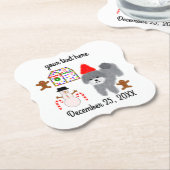 Grijze kerstmis #1-2 Onderzetter papier (Gekanteld)