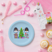 Grijze kerstmis #6 Borden papier Papieren Bordje (Feest)