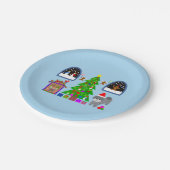 Grijze kerstmis #6 Borden papier Papieren Bordje (Gekanteld)