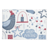Grijze Kerstmis Hallo Winter Pillowcase Kussensloop (Achterkant)