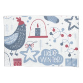 Grijze Kerstmis Hallo Winter Pillowcase Kussensloop (Voorkant)