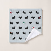 Grijze Kerstmis Schotse Terrier Badhanddoek Set Bad Handdoek (Wasdoekje)