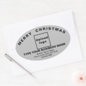 Grijze kerstmis-Sticker met ovale vorm Sticker (Envelop)