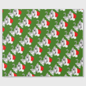 Grijze kerstpapier met Kat-inslag Cadeaupapier (Vlak)