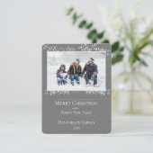 Grijze kerststerren Vakantie Fotokaart Feestdagenkaart (Staand voorkant)