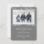 Grijze kerststerren Vakantie Fotokaart Feestdagenkaart (Voorkant)