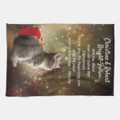 Grijze keuken en rode doosjes feestelijke aangepas theedoek (Horizontaal)